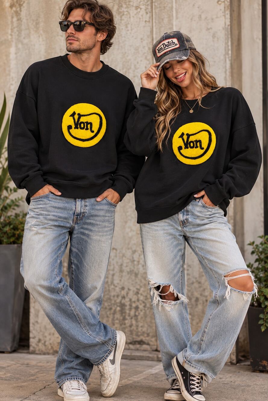 MSRP: $180✨ Von Dutch Made in Italy Sweatshirt – Unisex L Fits All Sizes | NWT ✨